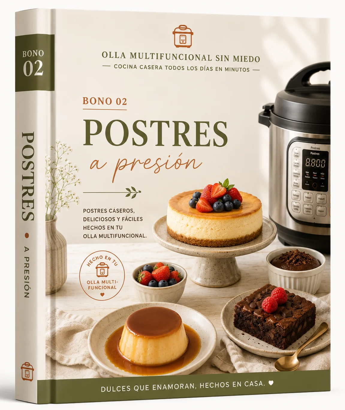 Bono 2: Postres a Presión — portada del recetario